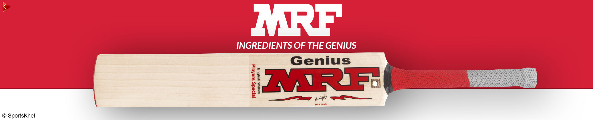 MRF Brown English Willo Long Handle Cricket Bat, For Playing